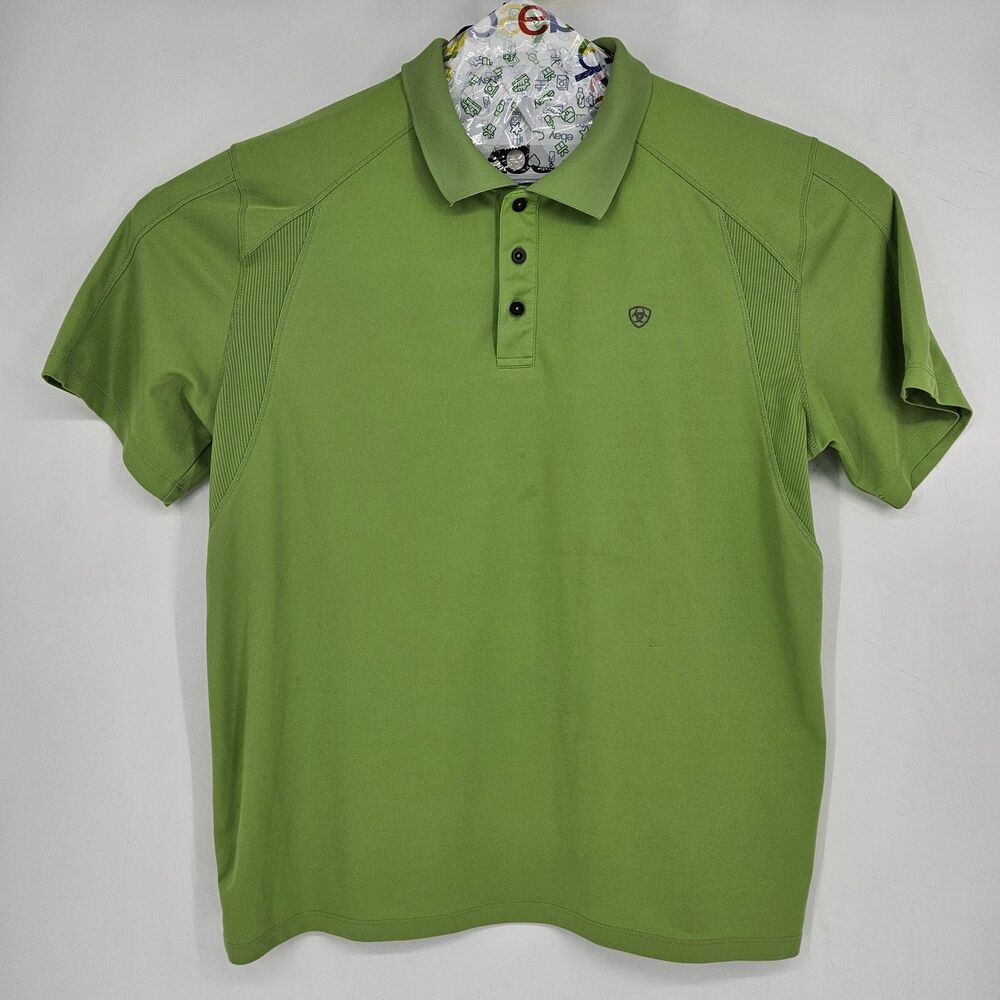 Ariat Polo Shirt Mens XL‎ Green AriatTEK Heat Series Performance Golf Athletic